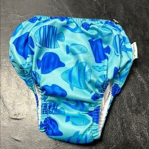 Blue Fish Patterned Kids Swim Diaper